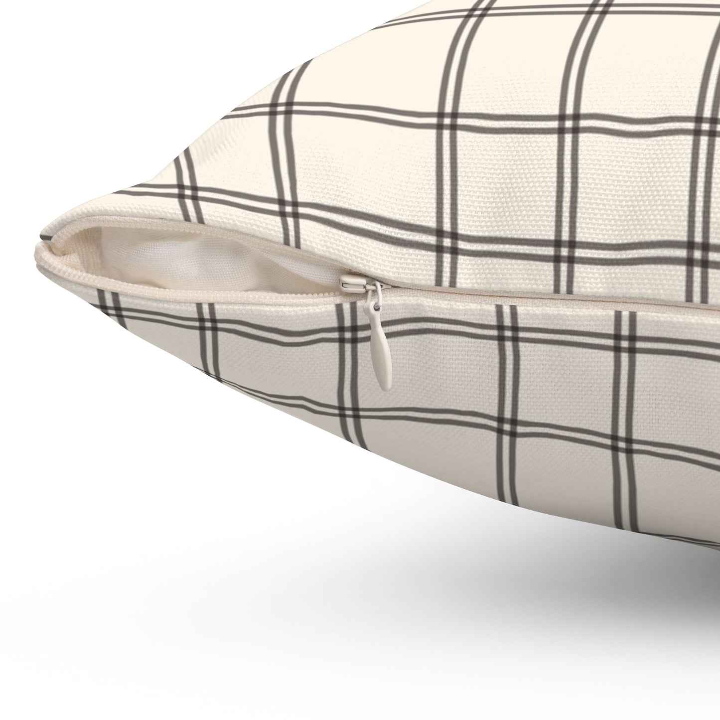 Cream And Black Check Decorative Throw Pillow