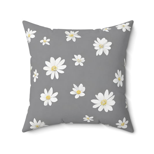 Daisies In Grey Decorative Throw Pillow