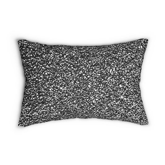 Black And White Modern Splatter Lumbar Pillow