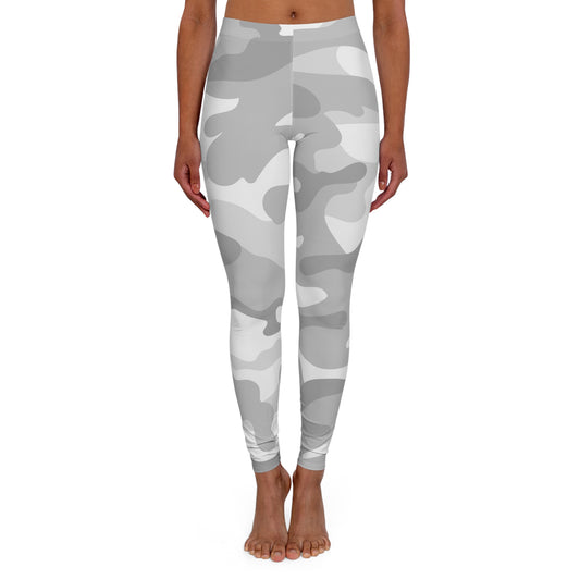 Silky Smooth White And Gray Leggings