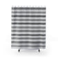 Grey On Grey Striped Shower Curtain