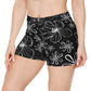 Graphic Floral Cutie Booty Shorts In Black