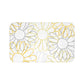 Grey And Yellow Pencil Flower Bath Mat