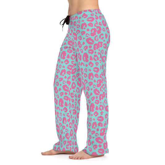 Turquoise & Pink Leopard Women's Pajammy Pants