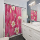 Hot Pink And Cream Wildflower Floral Shower Curtain
