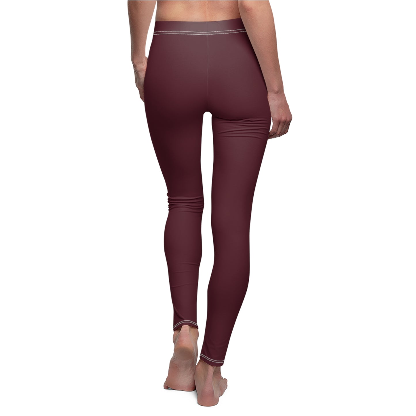 Maroon Solid Full-Length Leggings