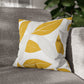 Yellow And White Leaves Graphic Floral Throw Pillow Cover