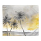 Yellow Grey And White Beach Scene Duvet Cover