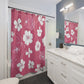 Pink And White Floral Shower Curtain