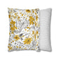 Yellow Grey And White Wildflower Graphic Floral Throw Pillow Cover