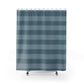 Moody Blue Broad Striped Shower Curtain