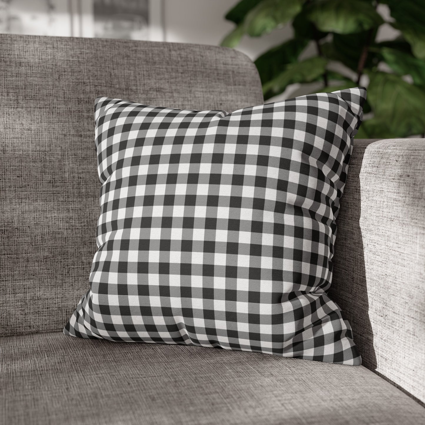 Black And White Check Throw Pillow Cover