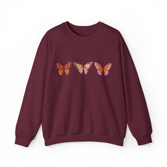 Butterfly Trio, Heavy Blend™ Crewneck Sweatshirt (Available In Other Colors)