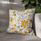 Yellow Grey And White Wildflower Graphic Floral Throw Pillow Cover