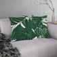 Tropical Green & White Graphic Leaves, Indoor/Outdoor Waterproof Pillow