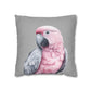 Peek-A-Boo Parrot In Grey Throw Pillow Cover