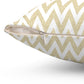 Gold And White Zig-Zag Chevron Decorative Throw Pillow