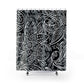 Black And Light Grey Graphic Floral Shower Curtain