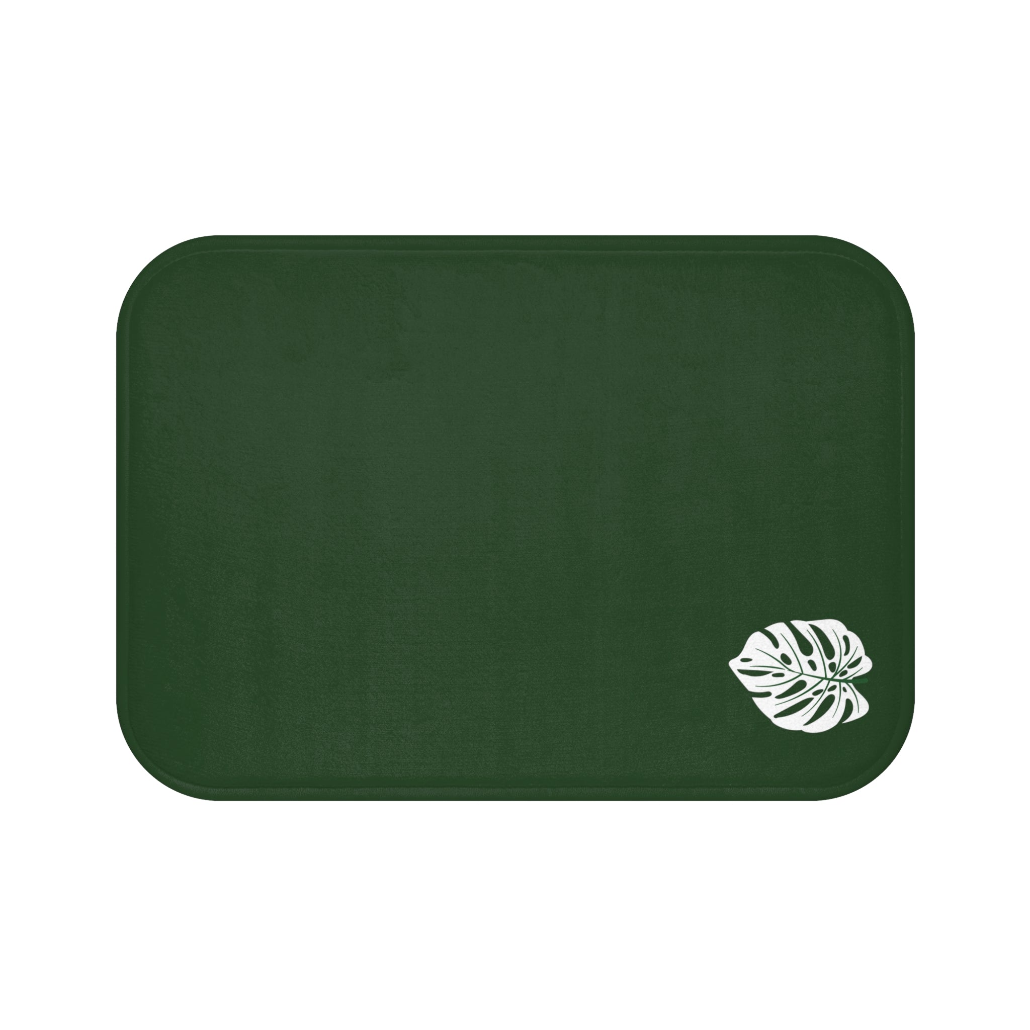 green philodendron leaf placemat Dark Green And White Philodendron Leaf Bath Mat – Sterling Jax