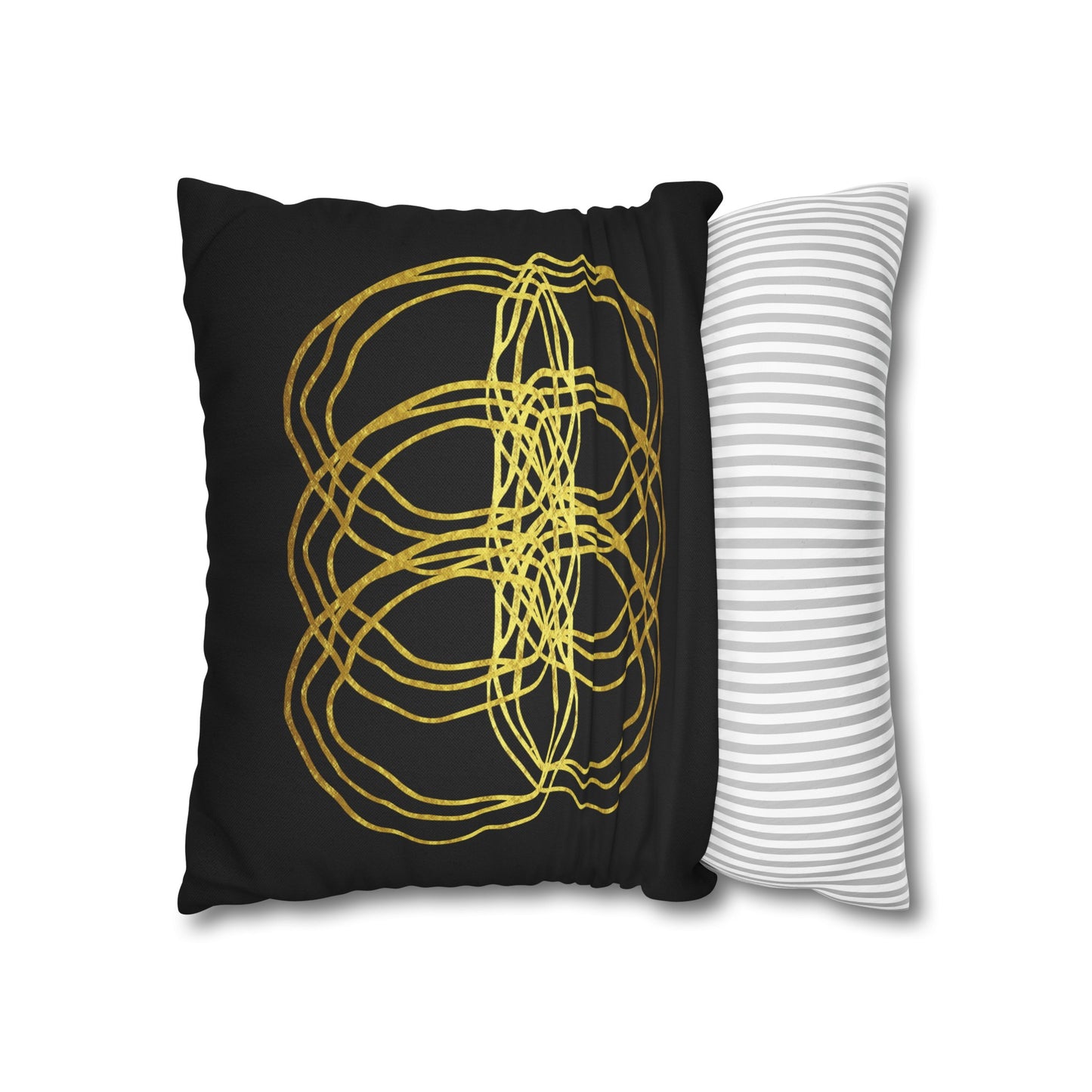 Black And Gold Moder Abstract Throw Pillow Cover