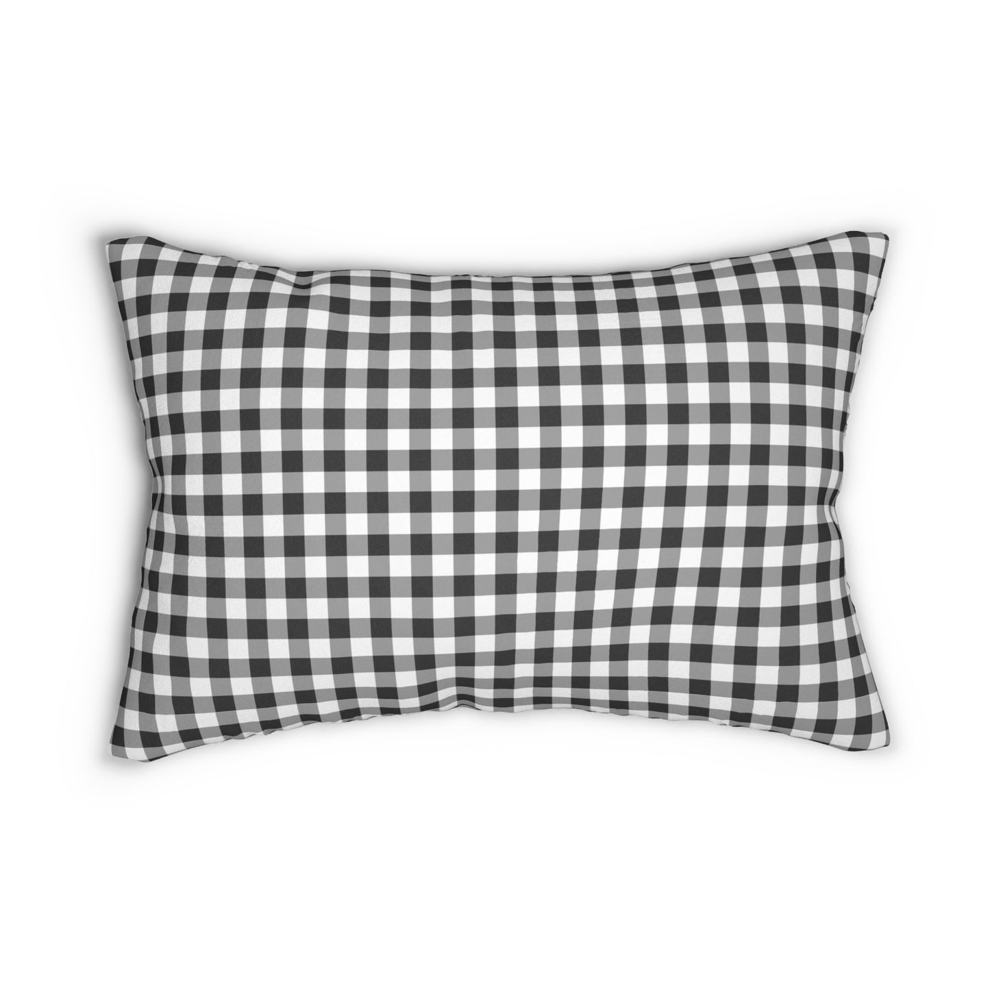 Black And White Check Lumbar Pillow