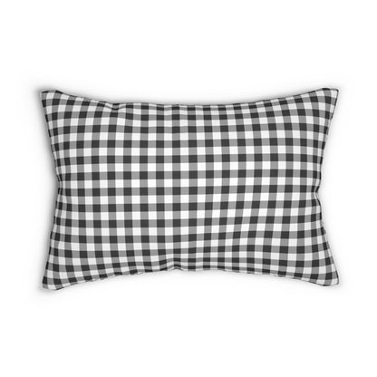 Black And White Check Lumbar Pillow