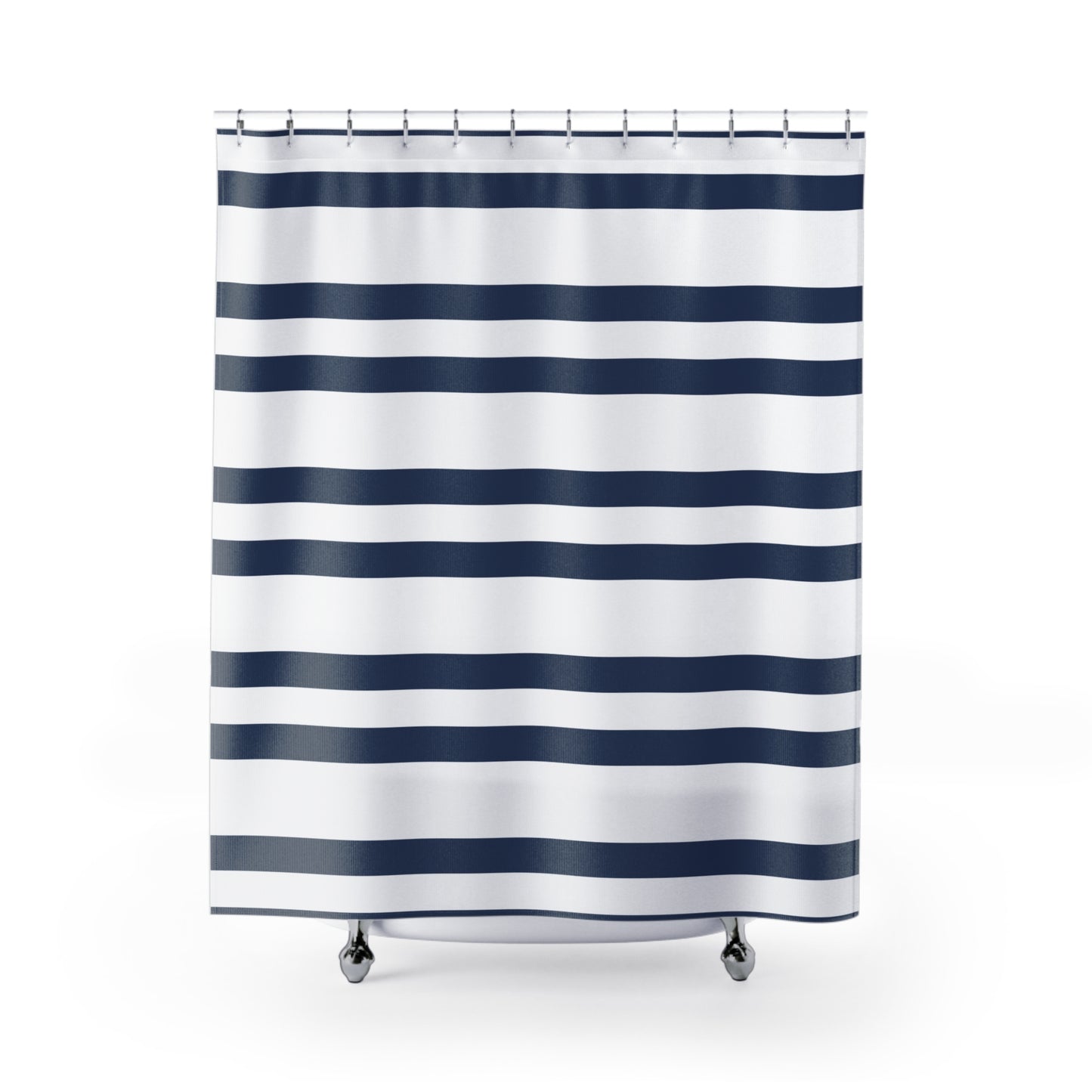 Blue And White Striped Shower Curtain