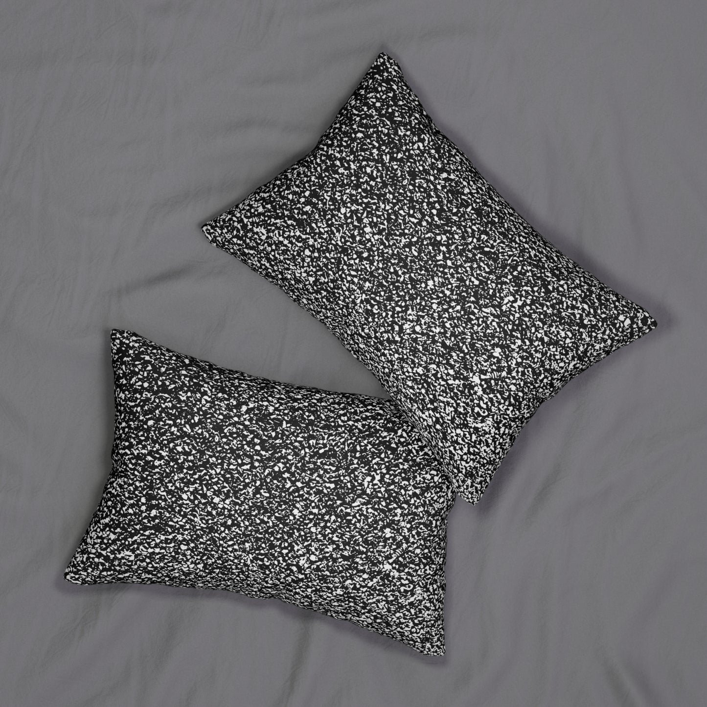 Black And White Modern Splatter Lumbar Pillow