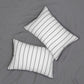 White And Grey Thin Stripe Lumbar Pillow