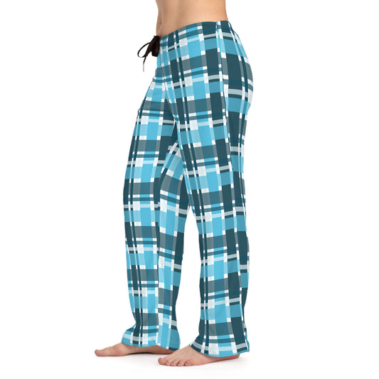 Blue & White Plaid Women's Pajammy Pants