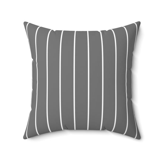 Grey And White Stripe Decorative Throw Pillow