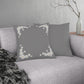 Daisy Border In Grey, Indoor/Outdoor Waterproof Pillow