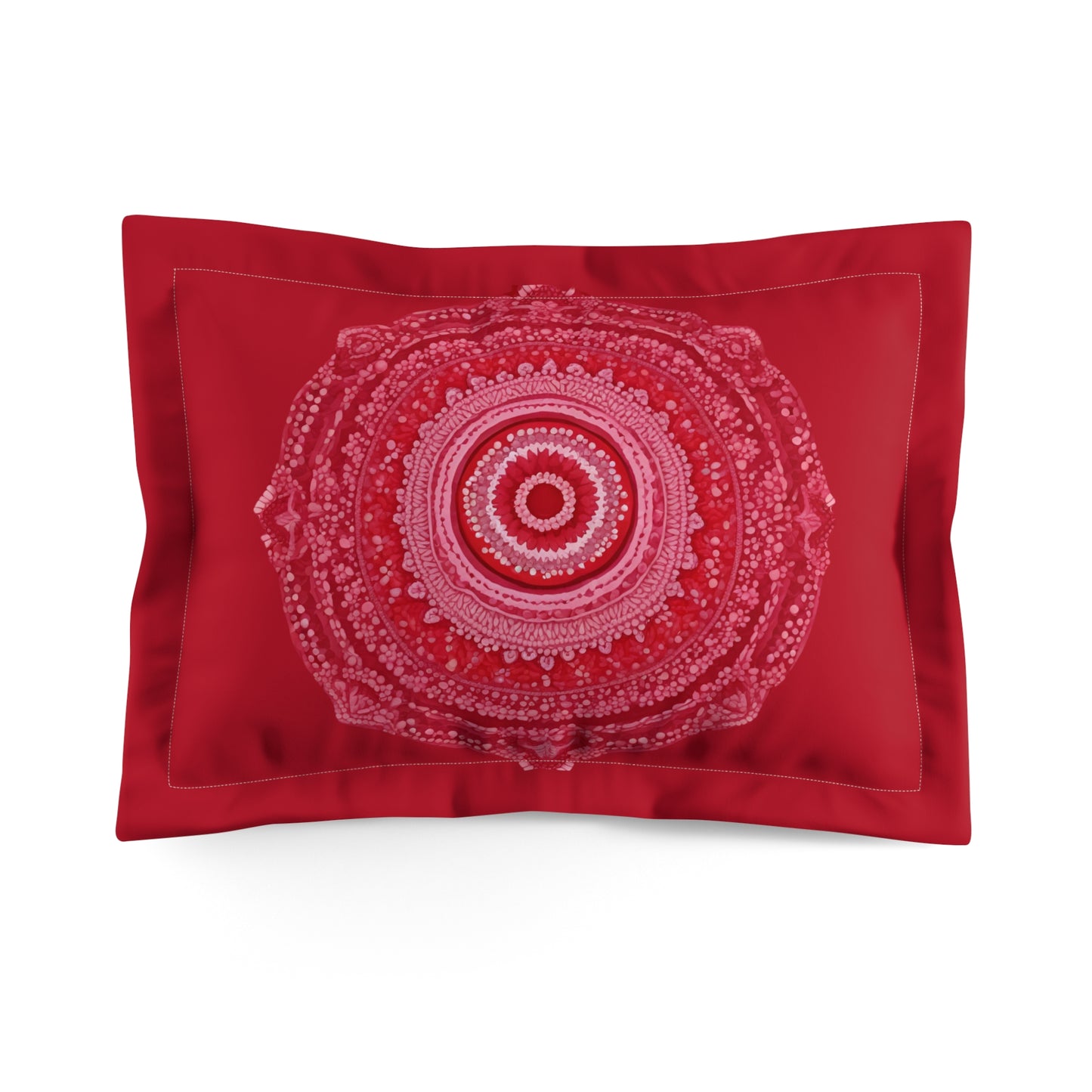 Red And Pink Dot Mandala Pillow Sham