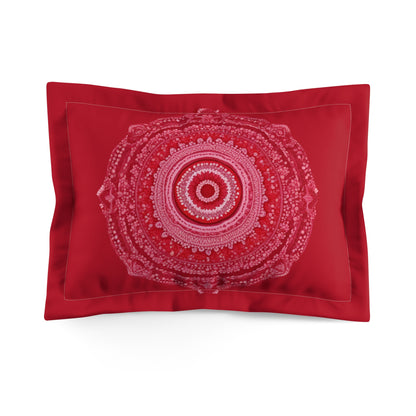 Red And Pink Dot Mandala Pillow Sham