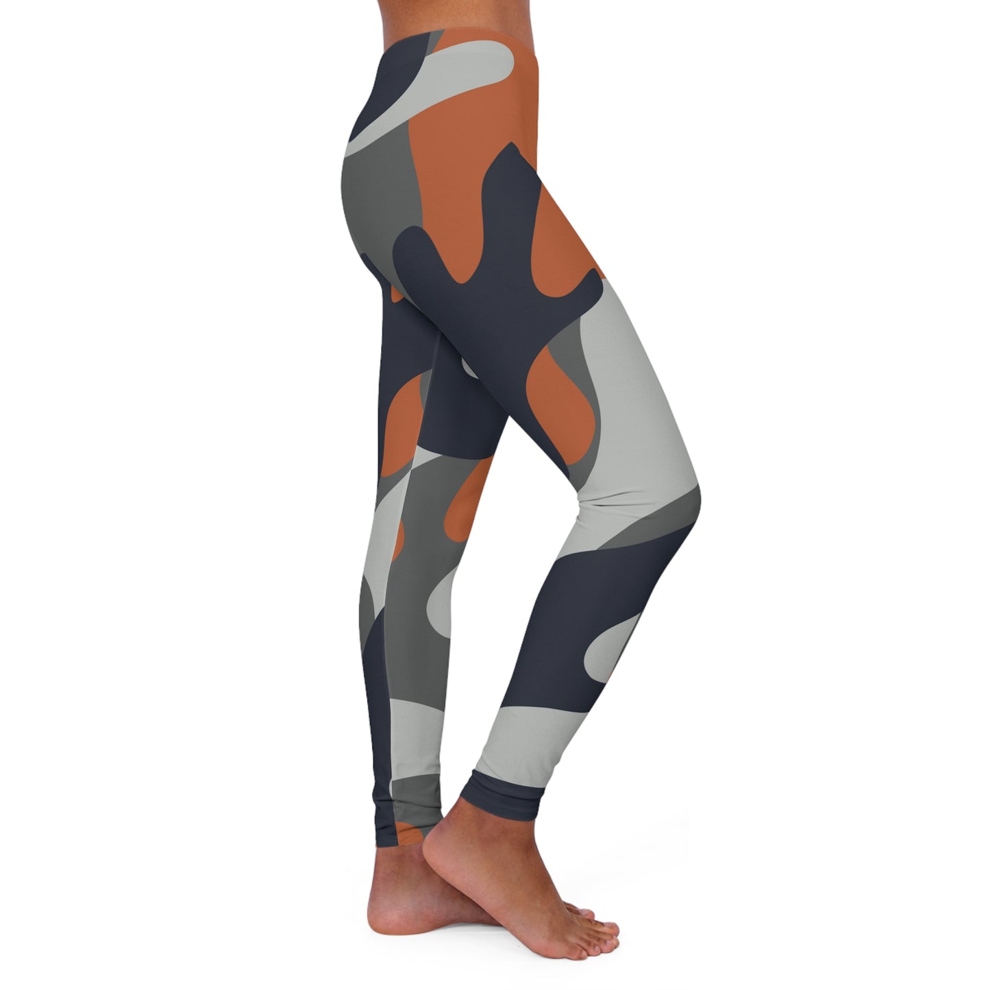 Silky Smooth Orange & Gray Leggings