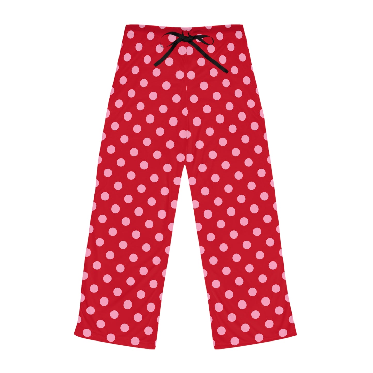 Pink Polka Dots Women's Pajammy Pants In Red