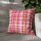 Pink And Gold Plaid Throw Pillow Cover