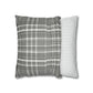 Grey And White Plaid Throw Pillow Cover