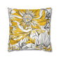 Yellow Grey And White Graphic Floral Throw Pillow Cover