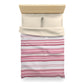 Modern Grey Taupe And Pink Striped Duvet Cover