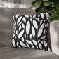 Black And White Modern Leaf Throw Pillow Cover