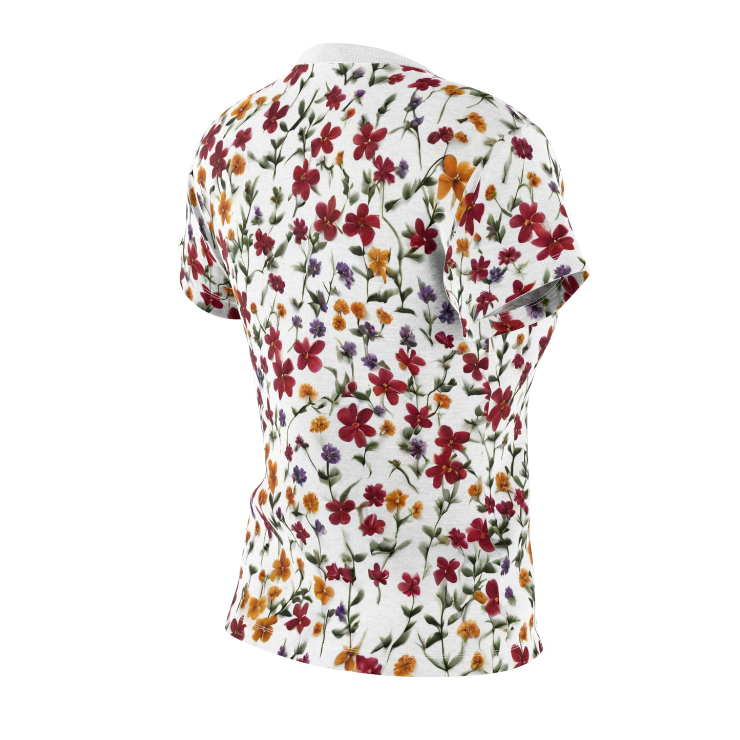 Perfect Tee Red Purple And Yellow Floral Women's Classic Short Sleeve T-Shirt