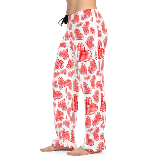 Red Hearts Women's Pajammy Pants In White