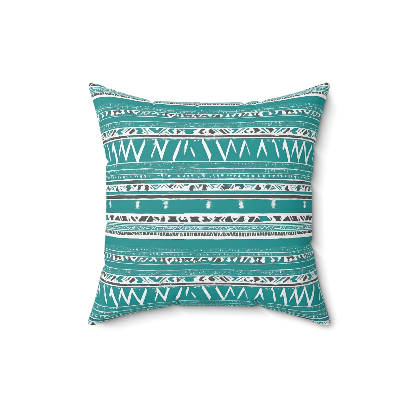 Turquoise White And Grey Aztec Decorative Throw Pillow