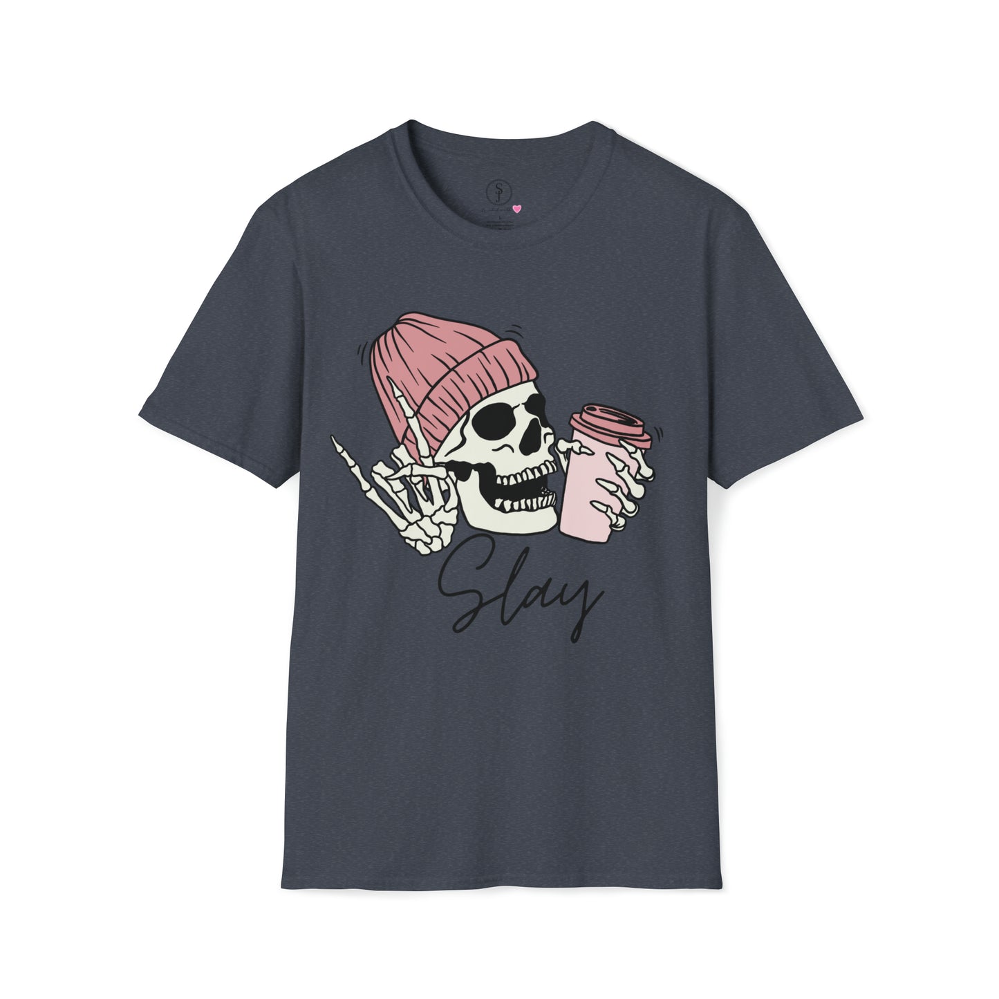 Slay Skull & Coffee, Cotton Tee (Available In Other Colors)