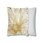 Gold And White Abstract Flower Throw Pillow Cover