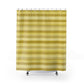 Golden Ochre Yellow Striped Shower Curtain