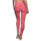 Bubblegum Pink With Red Hearts, Full-Length Leggings