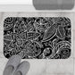 Black And Light Grey Graphic Floral Bath Mat