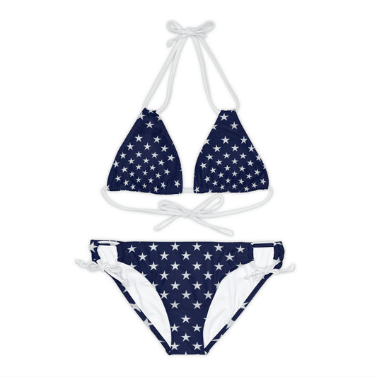 Navy Blue White Stars Two Piece Bikini Set